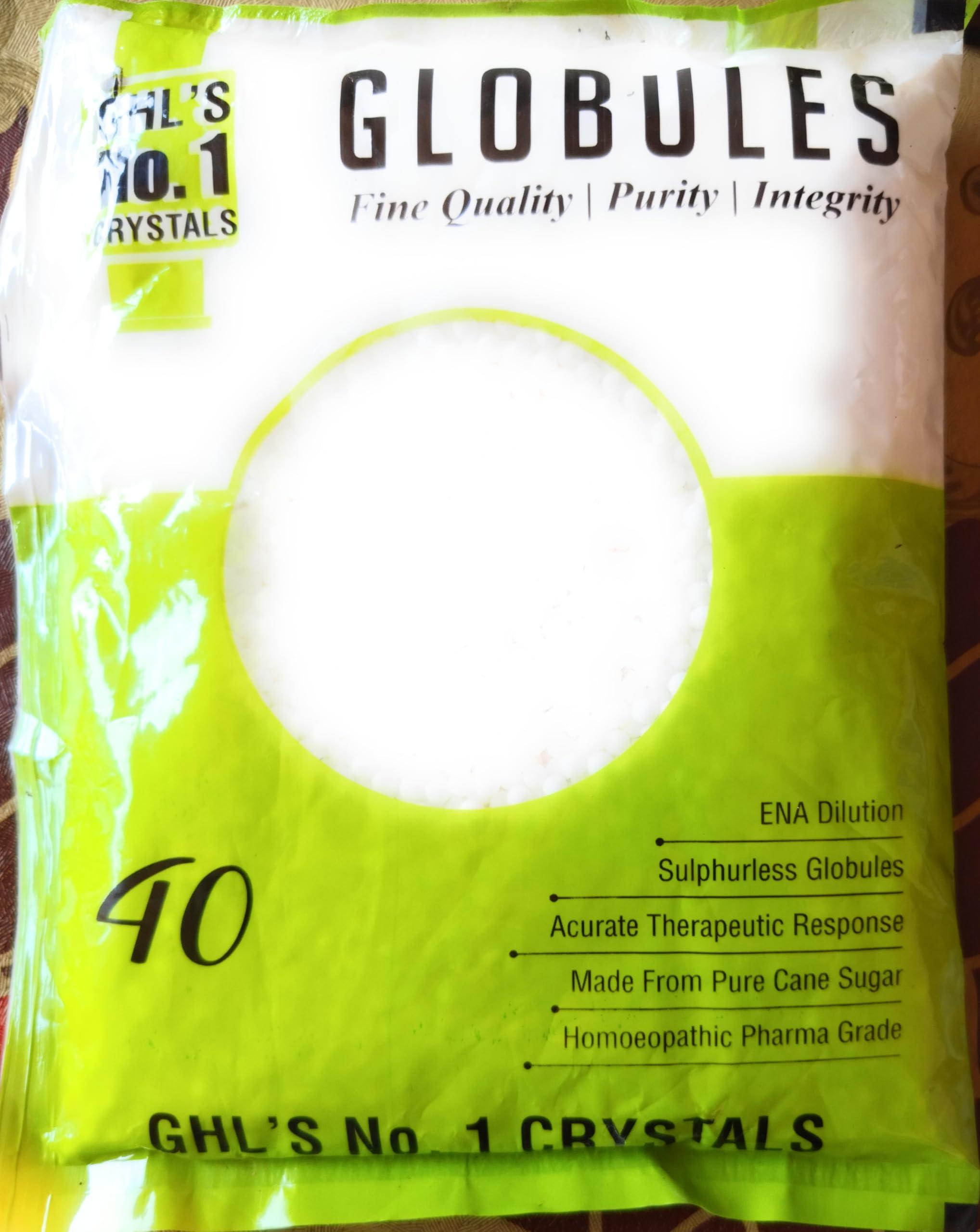 shop homeo Sugar Cane Globules Blank Pellets Plain Pills - Size 40, 450 g | GMP Certified - Pack of 3 x 450 Gram | ShopHomeo