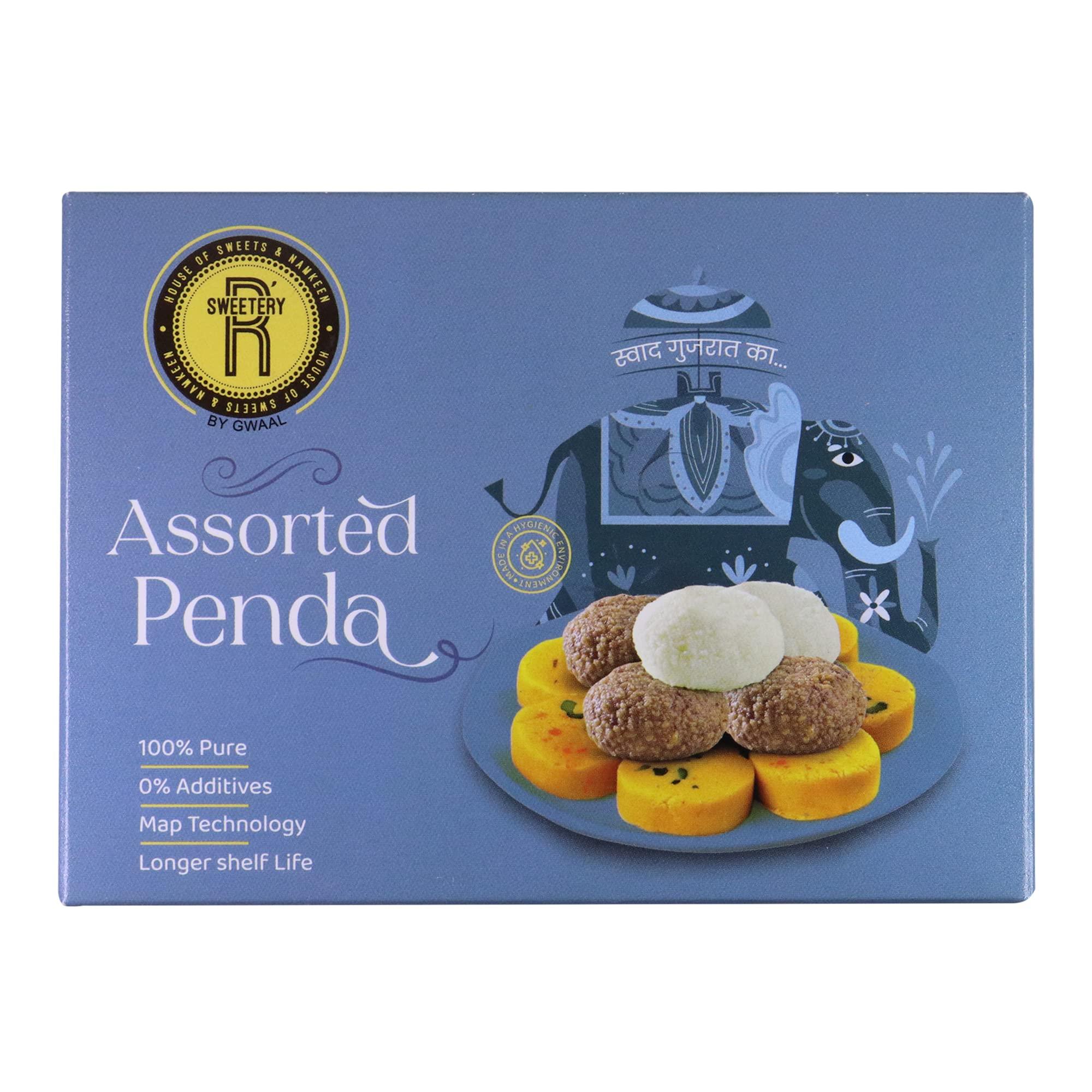 R’SWEETERY R’Sweetery Rajwadi Penda Sweet | Traditional Mithai for Gifting Purpose | Indian Sweets | Indian Mithai Gift Pack | Sweets Gift Pack For Any Occasion - 250g