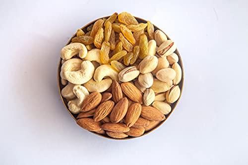 Dessert Drama Dessert Drama Permium Dry Fruits Gift Box with Almonds, Cashews, Raisins, Pistachio (150g Each) Rakhi For Rakhshabandhan Gifts Pack