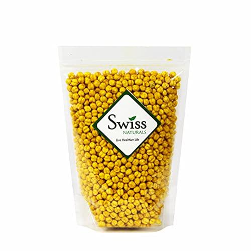 Swiss Naturals Swiss Naturals Roasted Chana Whole With Turmeric | Bhuna Chana Without Skin | Desi Chickpeas Snacks | Bengal Gram Organic, 250g