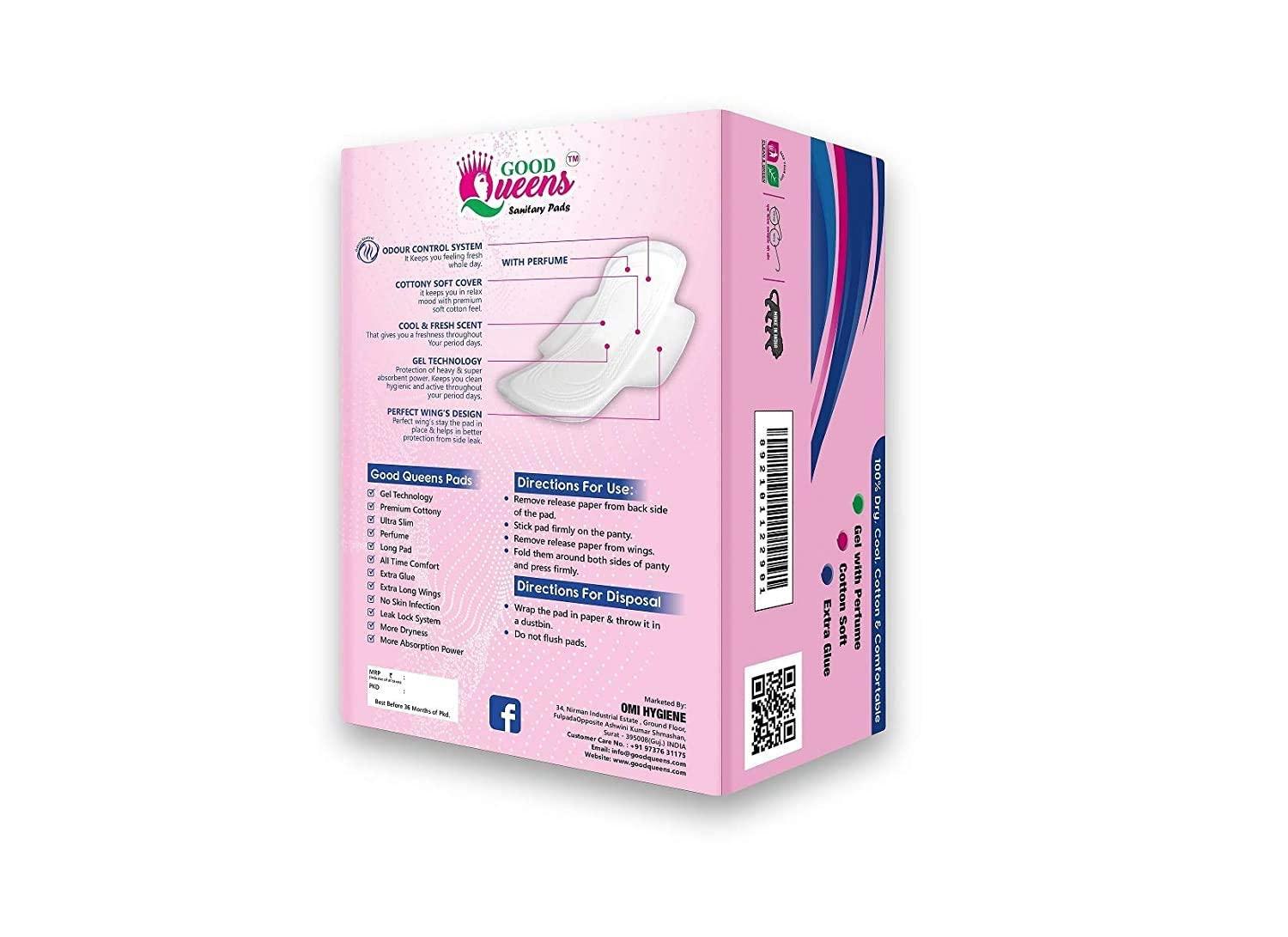 ZAVIAN Good Queens Sanitary Napkins | For Women | Cotton Gel Pads | 290 mm Size XXL | Personal Hygiene Care | Sanitary Pad | 32 Pieces Pack | Ped (3)