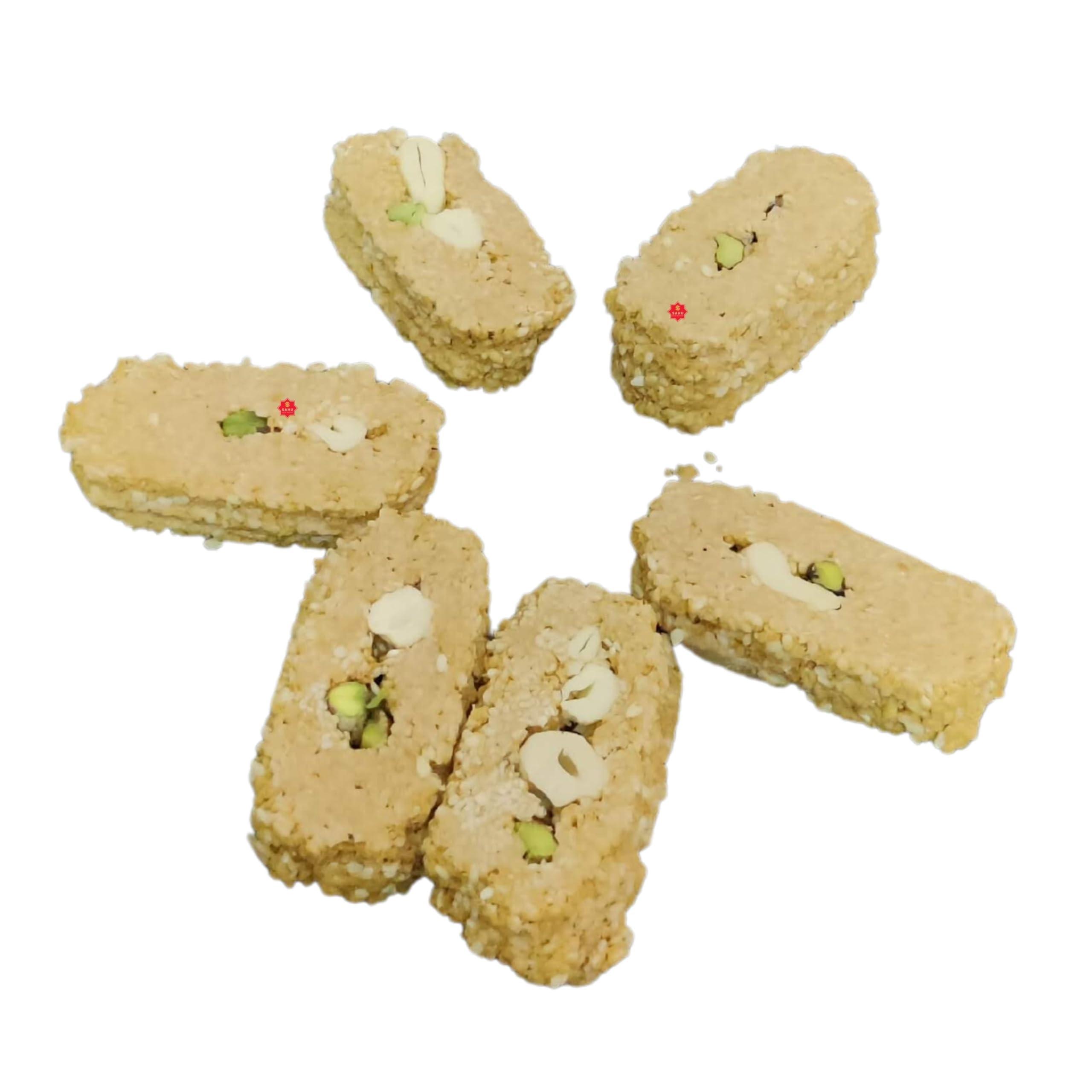 SAHU GAJAK BHANDAR SAHU GAJAK BHANDAR Dry Fruit Sugar Gajak 500 Gram | Kaju Gajjak | Gachak | Gazzak | Ghachak | Til Sweets | Indian Mithai | No Added Preservatives And Colours