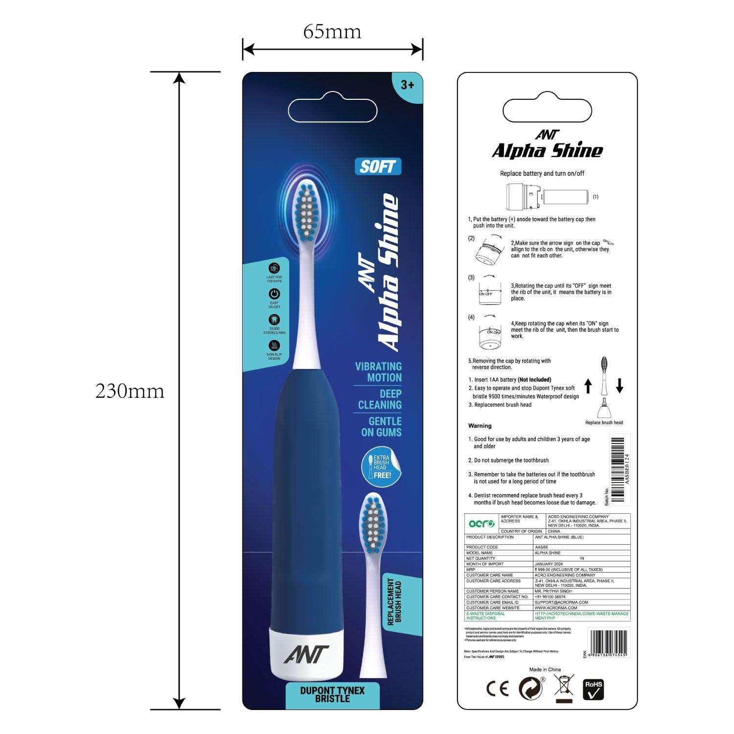 Ant Esports Ant Alpha Shine Electrice Toothbrush - Blue