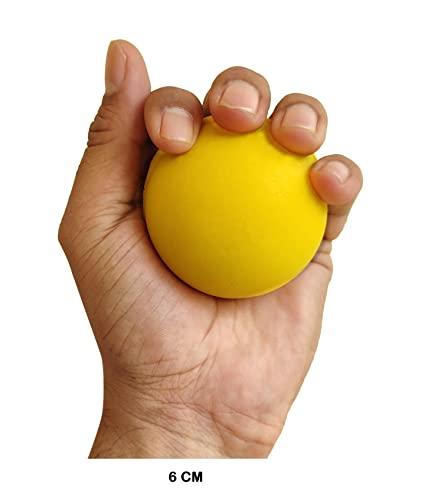 SREE FOAMS PHYSIOTHERAPY HAND EXERCISE BALL (YELLOW DIA 6CM)/POLYURETHANE SOFT BALL/YOGA MASSAGE EXERCISE BALL/FINGER STRENGTH HAND THERAPY AND REHABILITATION