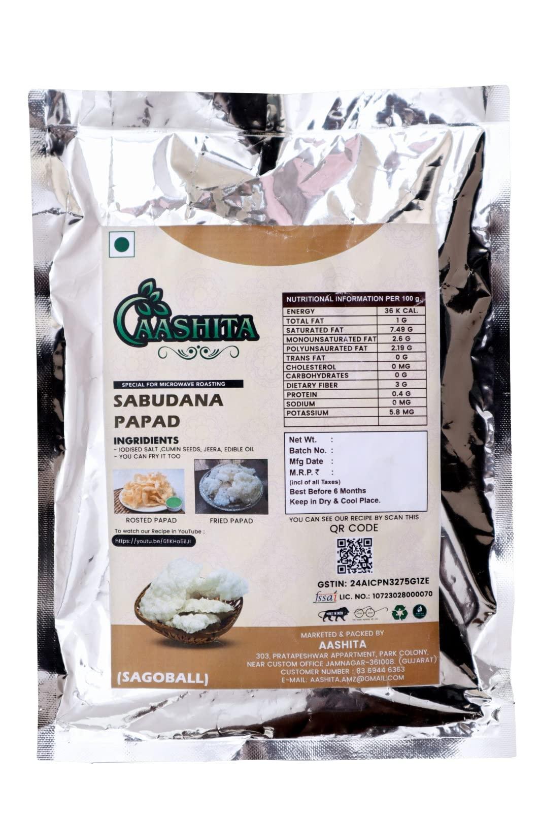 Generic AASHITA Sabudana Papad upwas Vrat Special Home Made SABUDANA Papad | Falahar Papad - 200 Grams