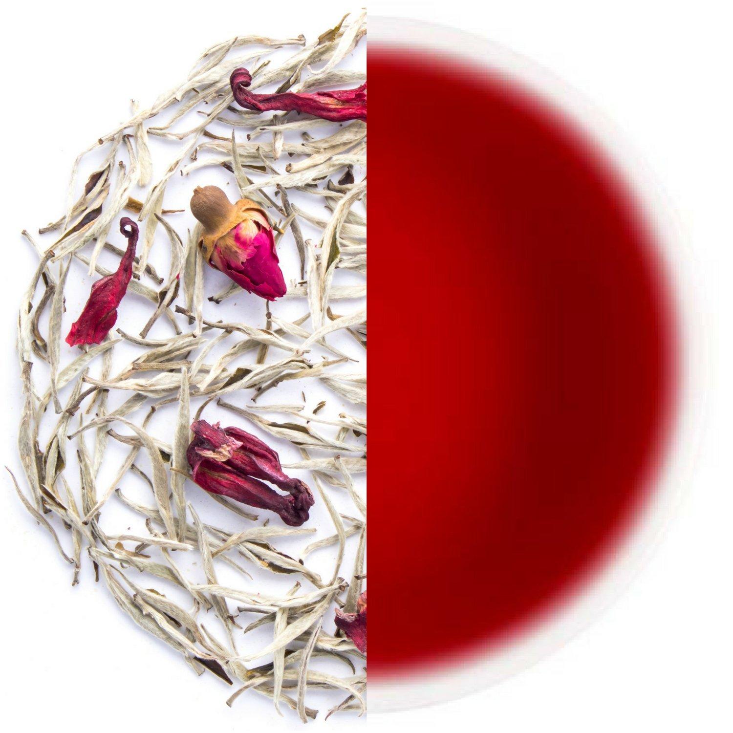 Tearaja Red Velvet Tea (LIMITED EDITION) | 50 Gms | Luxury Tea | Flush Out Toxins | Controls Blood Pressure | 100 % Natural Ingredients | Silver Needle White Tea, Chinese Rose Buds, Hibiscus | Freshly Packed 