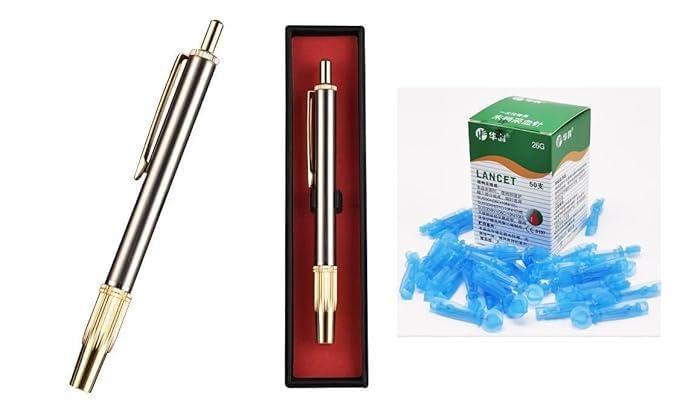 Generic Acuressure/Acupuncture hijama lancent pen needle [ pack of 2 ] [ total needles 100 ]