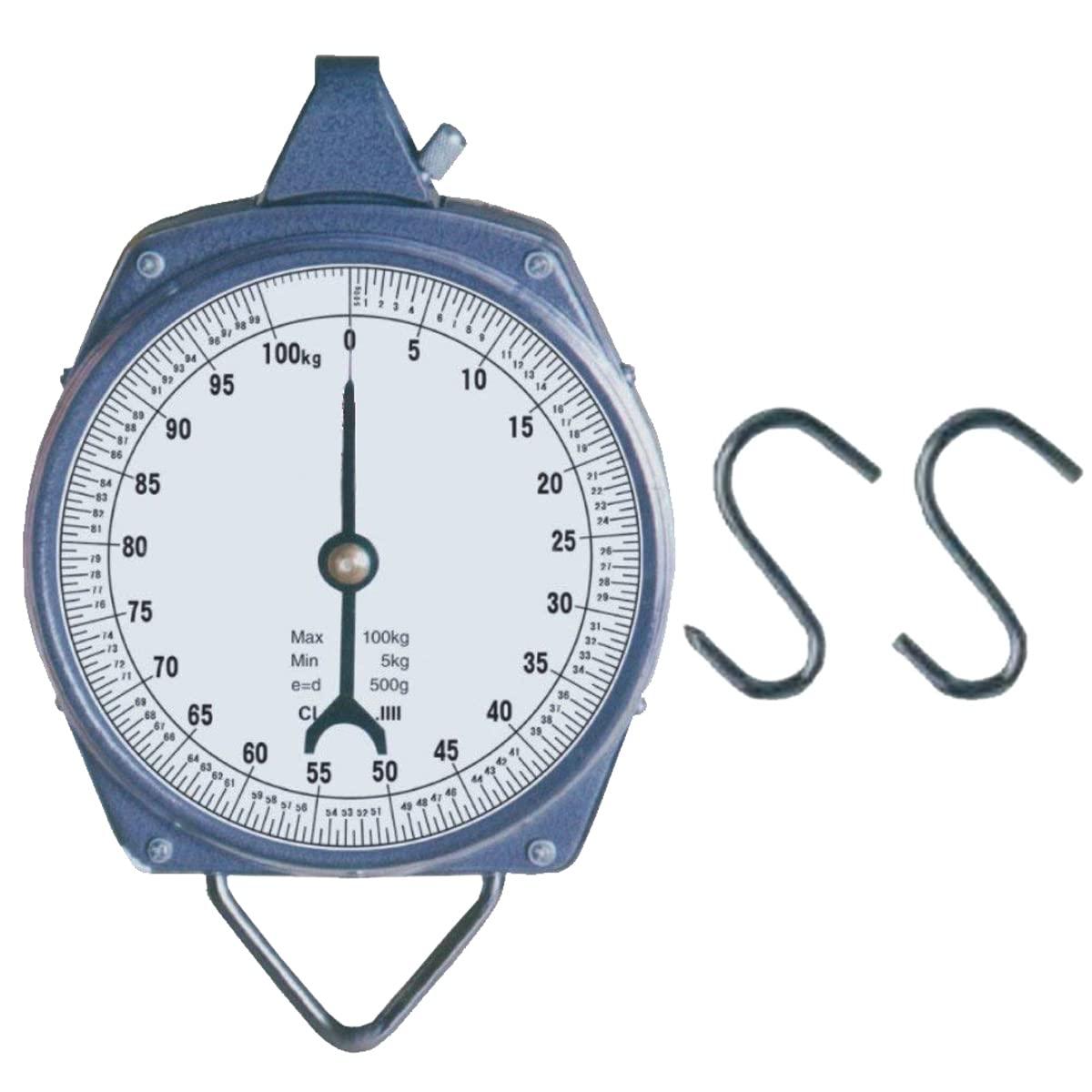 Priya Creation Priya Creation Manual Hanging 100 Kg Weighing Scale Machine Easy To Read Display | Kata 100Kgs Commercial Weight Scale, Analog Scale, Non-Electronic Scale, 100kg Capacity Scale (Grey)