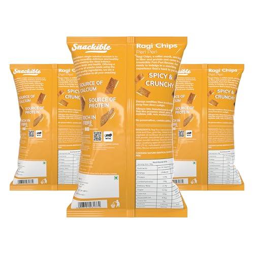 Snackible MU(N)CH BETTER Snackible MU(N) CH BETTER Peri Peri Ragi Chips-55Gm (Pack Of 3)