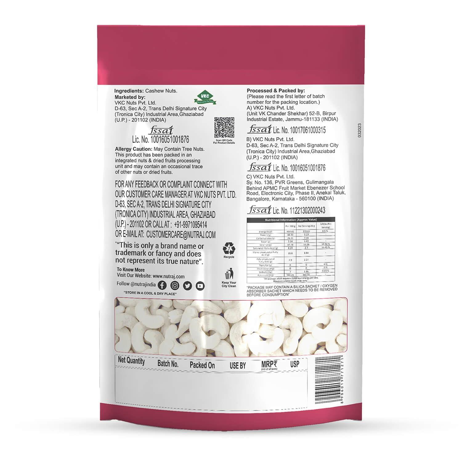 Nutraj Nutraj Arabian Dates 500g and Cashew Nuts W320 250g - 750g Combo Pack | Kaju | Khajoor | No Added Sugar | Dried Fruits | Nutritious, Delicious & Crunchy Kaju