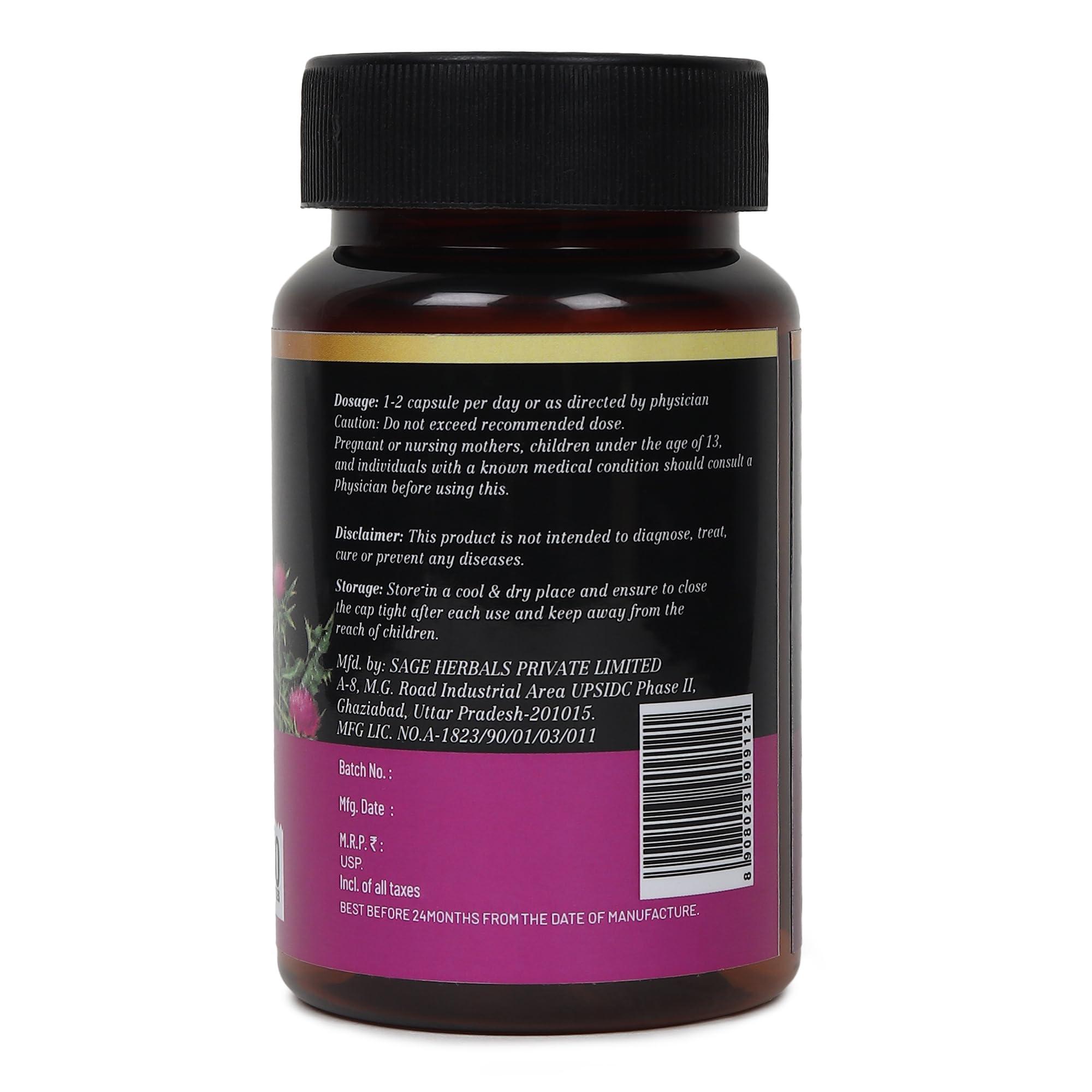 Ayuzera Ayuzera Natural Milk Thistle 60 Capsule|Food Suppliment, High Strenght|Pack of 1