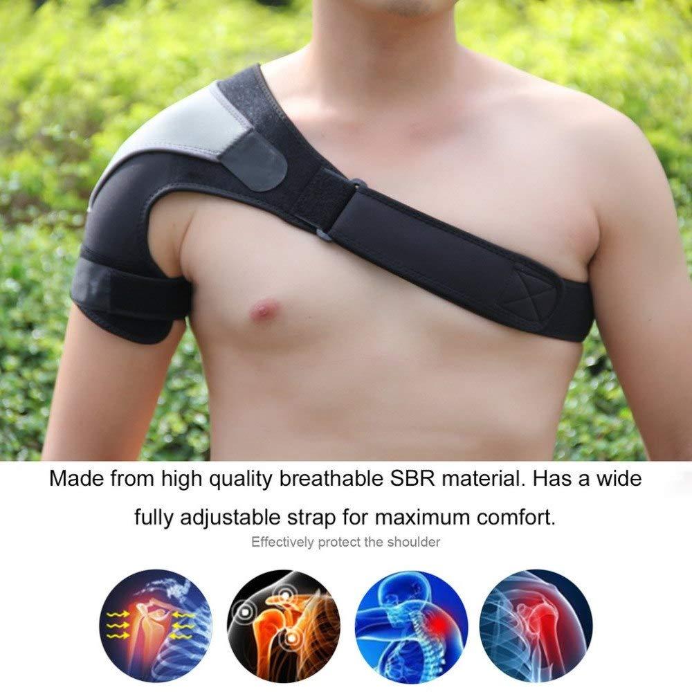 TIMA TIMA Shoulder Support Belt for Men and Women | Shoulder Support for Rotator Cuff, Dislocated AC Joint, Labrum Tear, Shoulder Pain, Shoulder Compression Sleeve (Black n Grey)