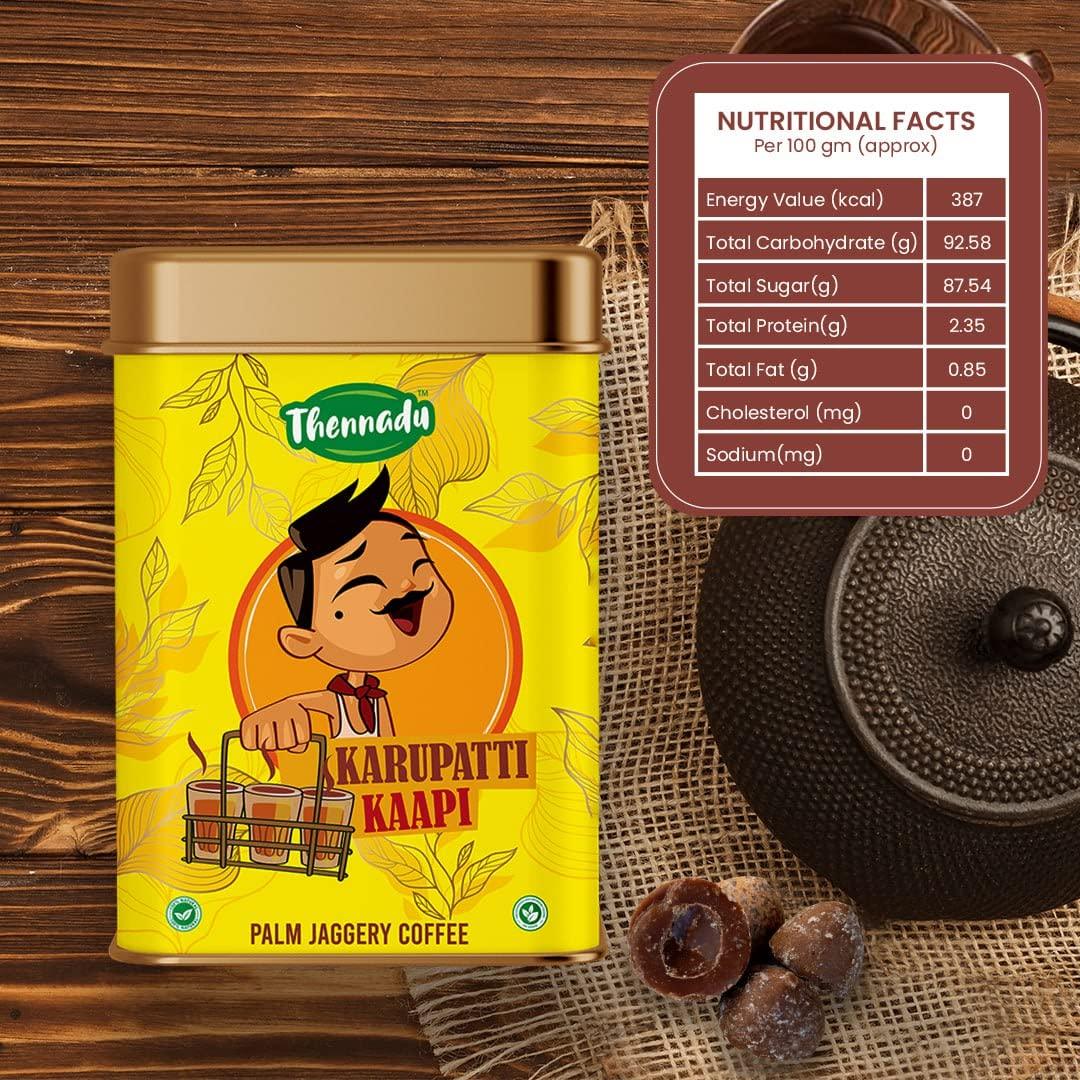 Thennadu Thennadu Karupatti Coffee | Instant mix Palm Jaggery Coffee| Healthy & Aromatic Karupatti Kaapi of south India |200 grams | 1 Tin