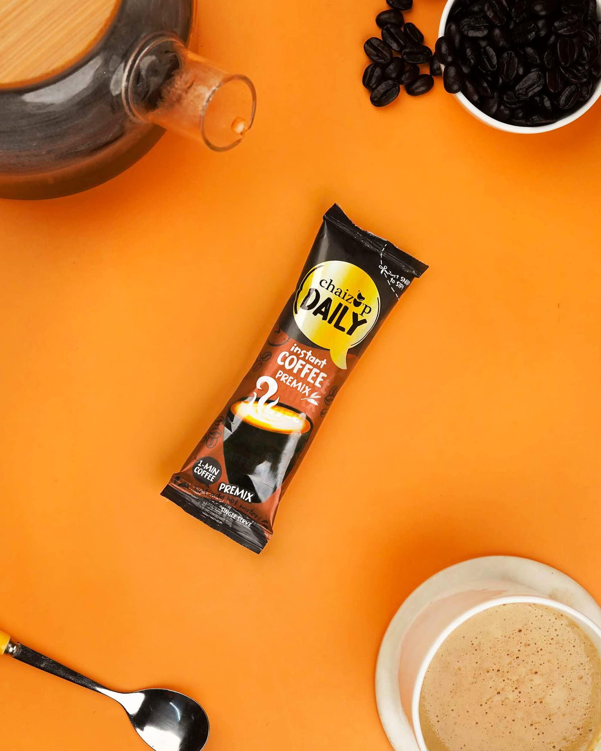 CHAIZUP Chaizup Dailly Instant Premix Coffee 16gm, 30 Serves, 30 Sachets, Instant Premix Coffee, Premix Coffee Powder, Ready To Drink Coffee