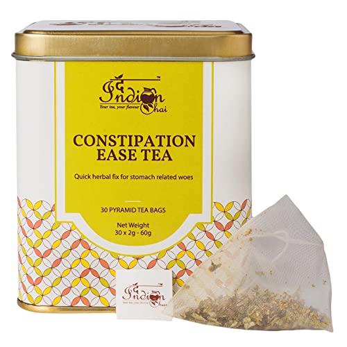 The Indian Chai The Indian Chai – Constipation Ease Tea 30 Pyramid Tea Bags with Senna Leaves, Ajwain, Black Salt, Hing etc for Easy Bowel, Digestion and Bloating, Herbal Tea