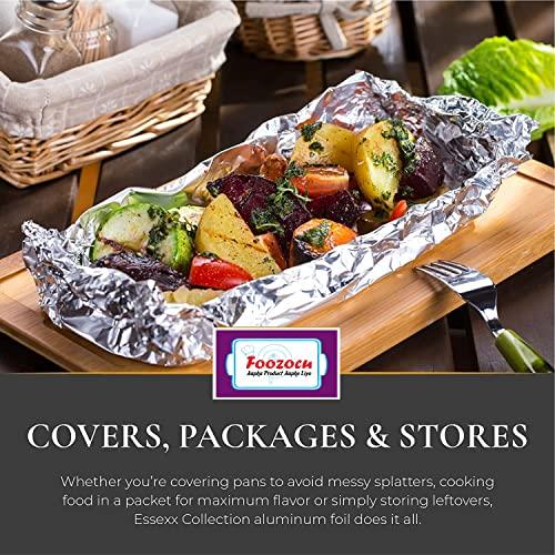 Foozocu Foozocu Aluminium Foil Paper || foil Paper for Kitchen || Eco-Friendly Freshwrapp Aluminium || Foil Food wrap || Bacteria Resistant/Disposable/Food Parcel || 50 Gm Silver-9 MTR (Pack of 1)