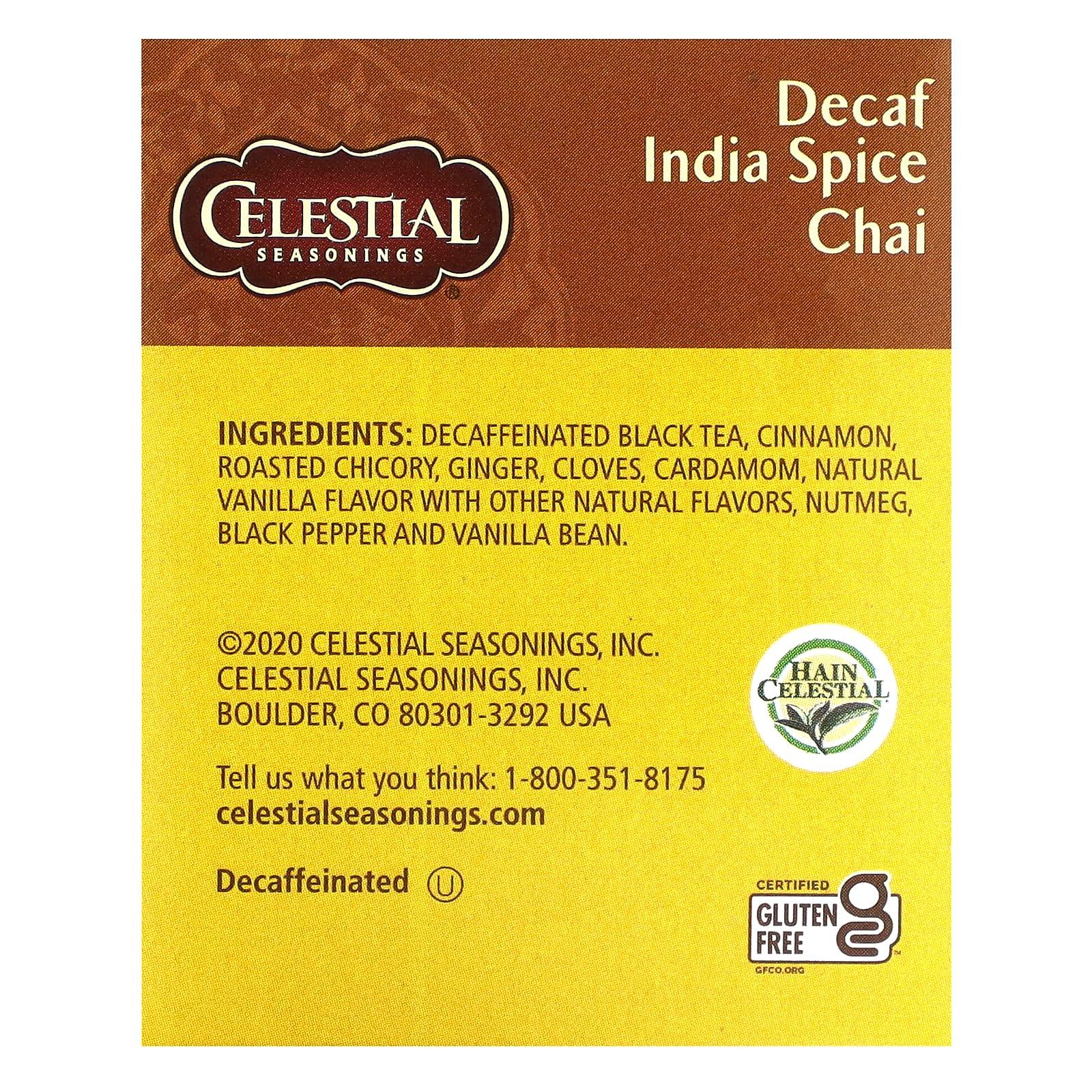 Celestial Seasonings Celestial Seasonings 664599 Celestial Seasonings Decaffeinated Black Tea India Spice Chai - 20 Tea Bags