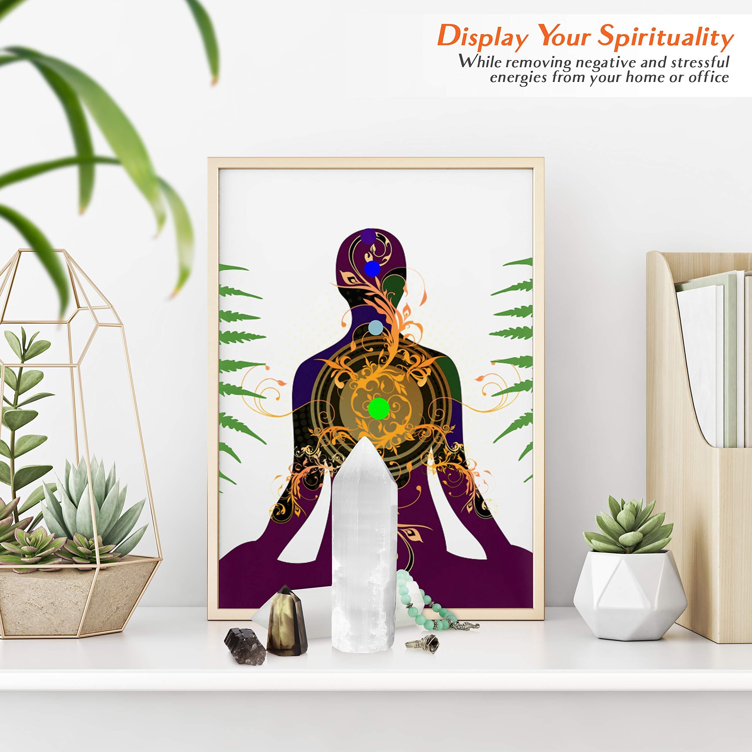 Om Zone Om Zone 6-inch Moroccan Selenite Tower Large Crystal Point Wand Generator Obelisk for Energy Cleansing, Meditation, Reiki, Intuition, Spiritual Healing, Collection of Healing Crystals and Stones. (1)