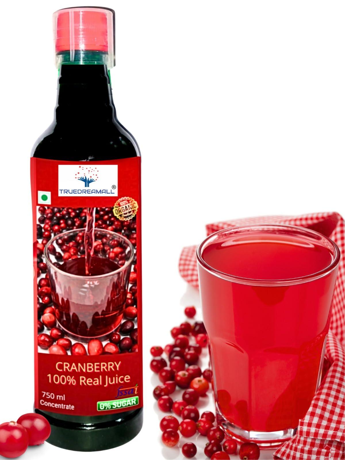 TRUEDREAMALL TRUEDREAMALL Cranberry Juice For Uti Sugar Free, Uti Male, Uti Women, Cranberry Real Natural Juice, Unsweetened, Pure & Organic Real For Uti (750 Ml Concentrated)