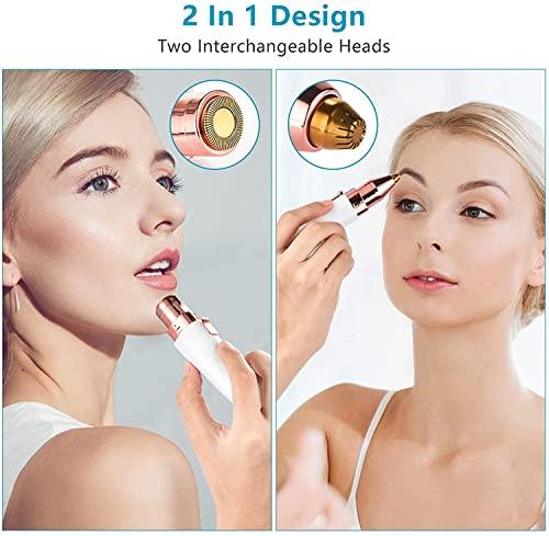Cleanfly Cleanfly Facial Hair Remover Women, Rechargeable 2-1 Eyebrow Trimmer Razor Portable Painless Electric Lady Shaver For Body Face Beard Eyebrows Ear Nose Lips Chin Female Hair Removal