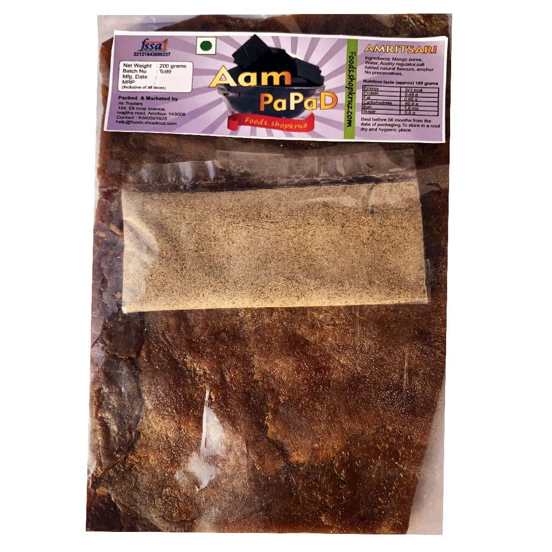 Foods.shopkruz Foods.shopkruz Combo of Khatta aam papad & Meetha Aam Papad & lachha aam papad 200 GRAMS EACH