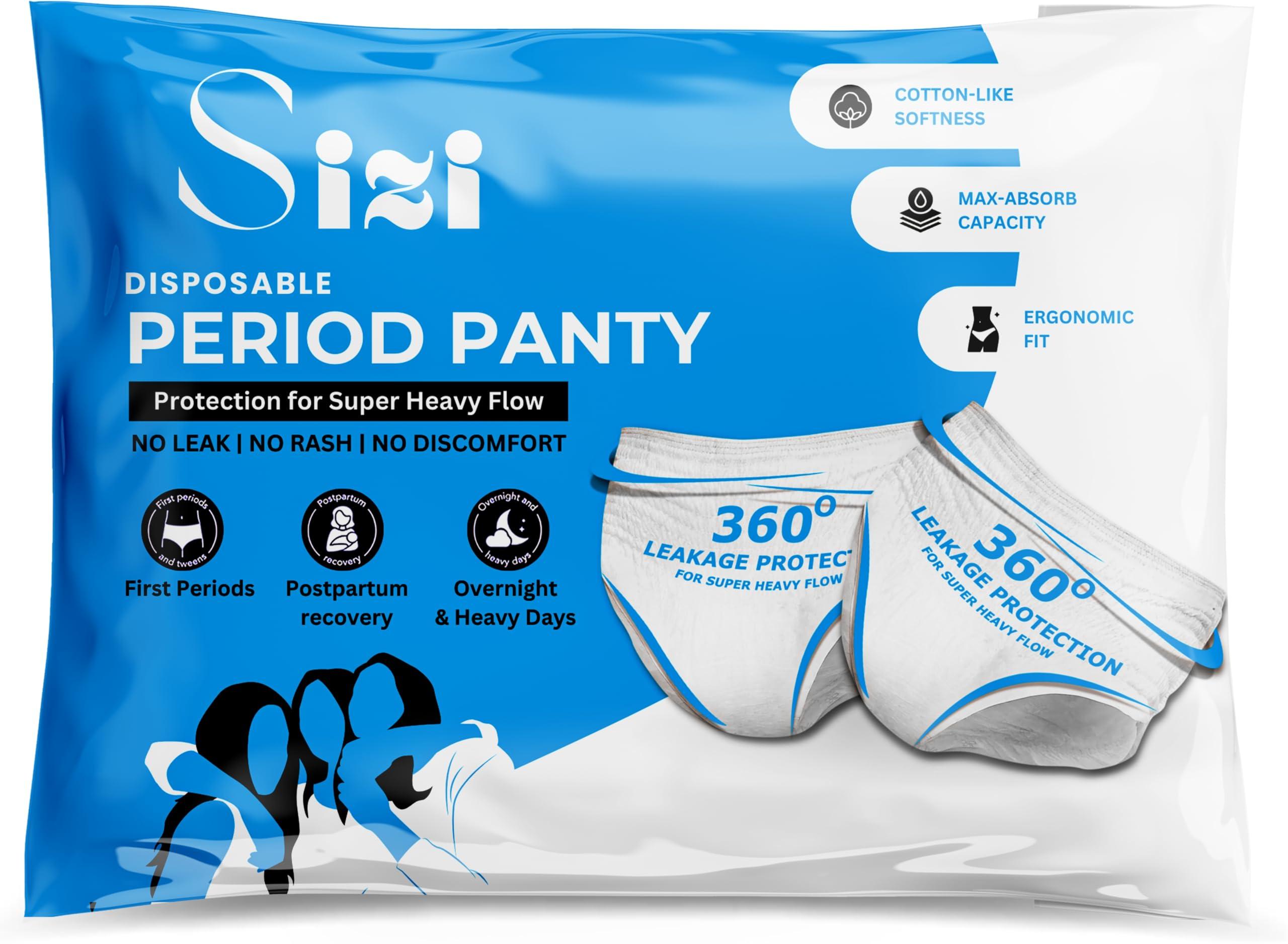 Sizi SIZI Period Kit for School Girls | Disposable Menstrual Panties for High Absorption & liners | Leak-Proof | No Stain-Wetness | Ideal for long School-hours for Hygiene & Protection (L, 3)