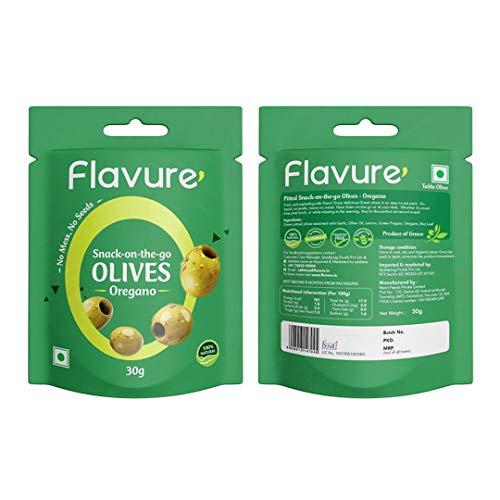 Flavure Flavure Pitted Olives Assorted Combo of 15 (3 pouches x 5 flavours) | Delicious Snack | Natural | Juicy | Each pouch of 30g