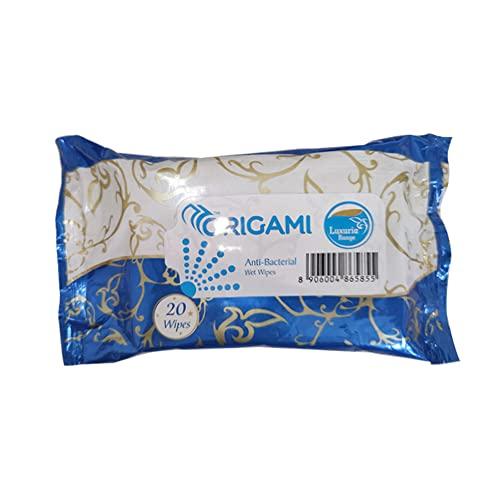 Origami Origami Luxuria Wet Wipes/Wet Tissue/Wet Facial Tissue - 15 x 20 cm - 20 Pulls Per Pack - Pack of 4-80 Wipes - Assorted Fragrances