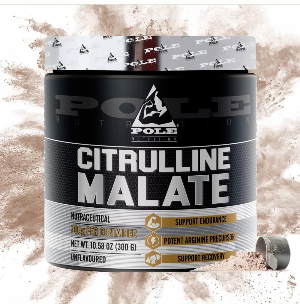 POLE NUTRITION PRO6 Pole Nutrition Citrulline Malate - Unflavored 300g | Boost Endurance & Recovery | Premium Nitric Oxide Support