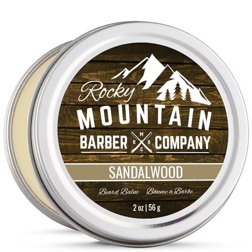 Rocky Mountain Barber Company Beard Balm - Sandalwood Blend - Rocky Mountain Barber - with Nutrient Rich Bees Wax