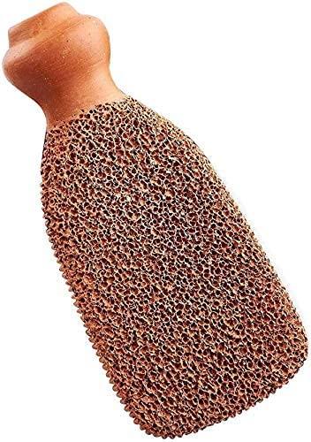 Down to Earth Terracotta Natural Pumice Stone Foot Scrubber Handmade Organic Clay eco Friendly Dead Skin Remover Women Men Unisex (Large)
