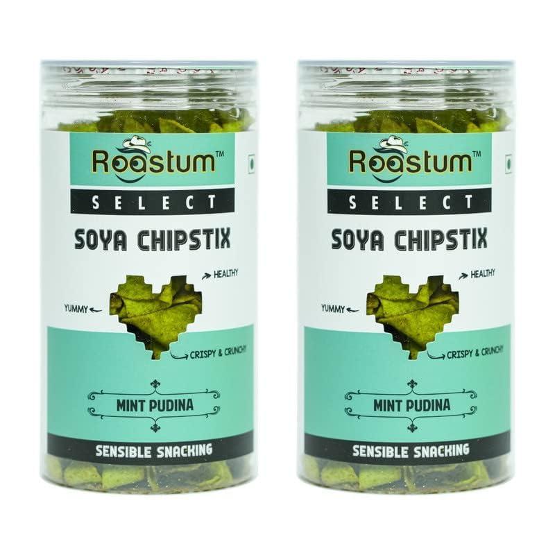 Roastum ROASTUM Soya Chips Healthy Diet Snacks | Soya Sticks - Gluten Free | Diet Friendly Snacks, No Preservatives (Pack of 2, 280GM)