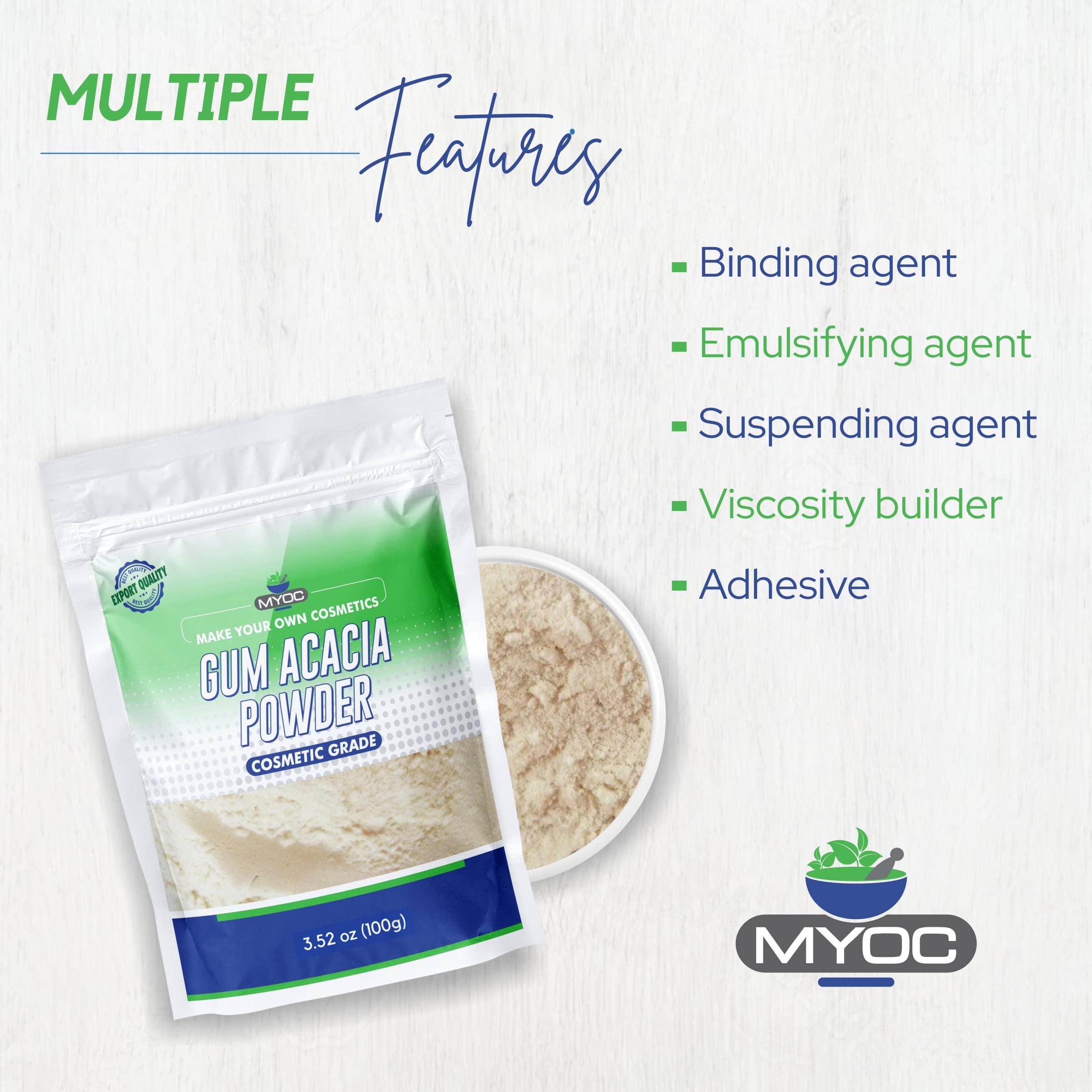 MYOC Myoc Gum Arabic (Acacia) Powder 100 gm, Pure Original Ingredients Gum Arabic Acacia Powder, Powdered Gum Acacia, Gum Acacia Powder Organic, Cosmetic Thickener, DIY Ingredient, Art & Craft