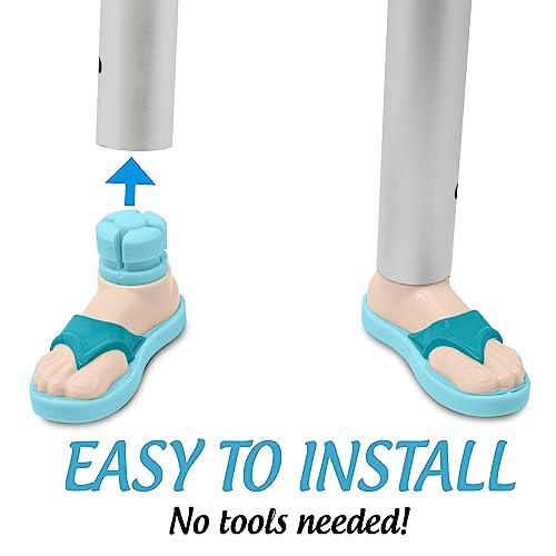 Top Glides New Beach Sandal Walker Ski Glides for 1\" Walker Tubes - 1 Pair (Turquoise)