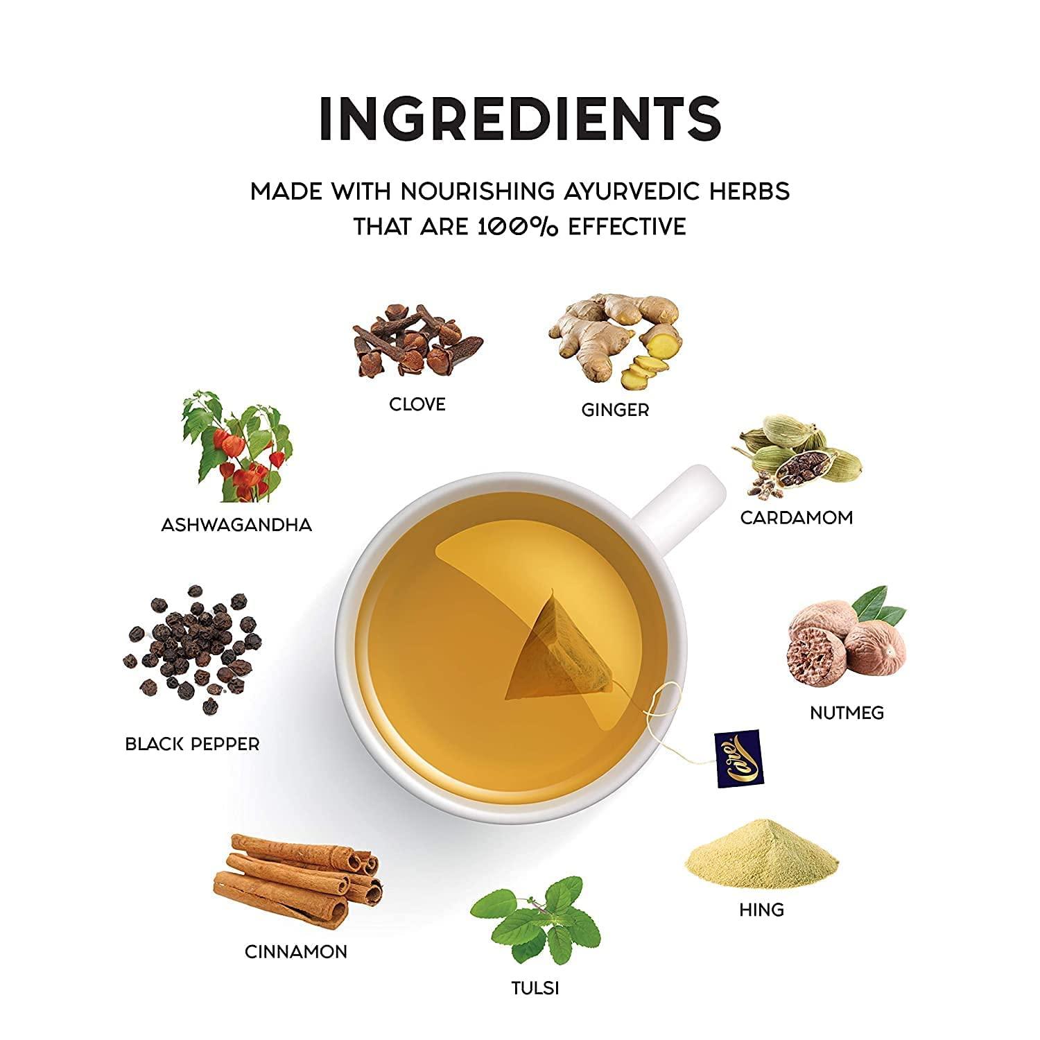 CARE CARE Ashwagandha Spiced Herbal Green Tea|75 Tea Bags (3 Packs X 25 Tea Bags Each)|Desi Kahwa|Detox Tea|Boosts Immunity Stress Relief|Detoxification, 2.55 Gram