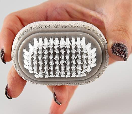 Tiny Deal 2pac Pumice Stone and Brush for Feet, Foot File, Dead Skin Callus Remover, Pedicure Tool, Bathroom Accessories-2 L x 1 W