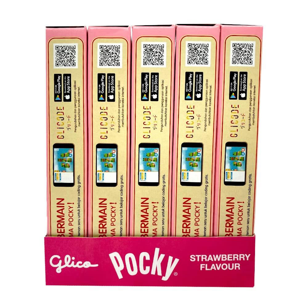 Glico Glico Pocky Strawberry Cream Covered Biscuit Sticks, 1.59 oz  45 g, 10 Pack