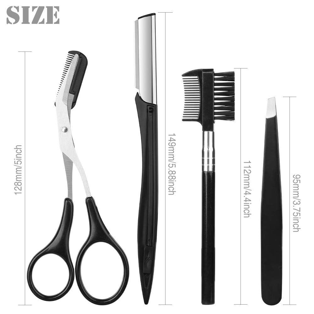 COSLUXE COSLUXE 5 Pcs Eyebrow Trimming Kit Eyebrow Grooming Set with Tweezers Scissors Eyebrow Razor and Eyelash Applicator for Women and Men
