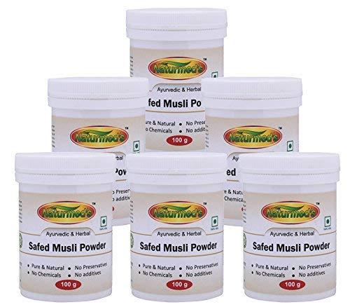 Amritha Naturmed's Safed Musli Powder 100 g Jar - Pack of 6
