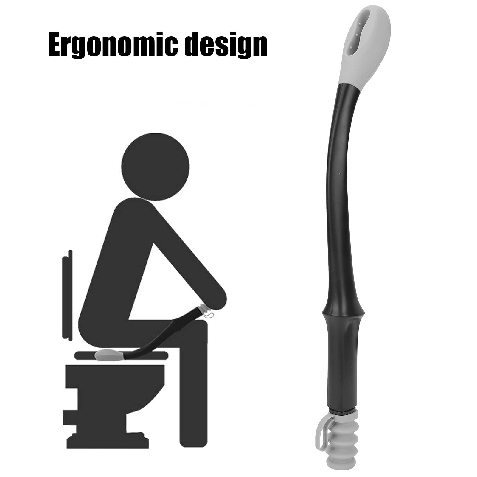 Sutinna Bottom Buddy Toilet Tissue Wiping Aid, Long Reach Comfort Toilet Wiping Aids Tools for Limited Mobility,Elderly, People with Limited Range of Motion(Grey)