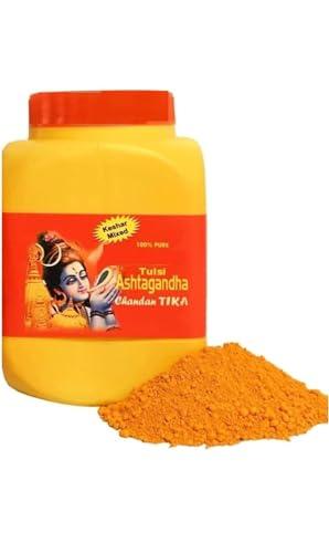 BUYEASY BUYEASY Chandan Powder for Puja 250 Gram - Kashi Tulsi Kumkum | Ashtagandha Chandan Powder | Organic Chandan Powder for Tilak | Pashtuns Tilak Devasher | Chandan Wood Original Pure Pooja (Pack of 4)