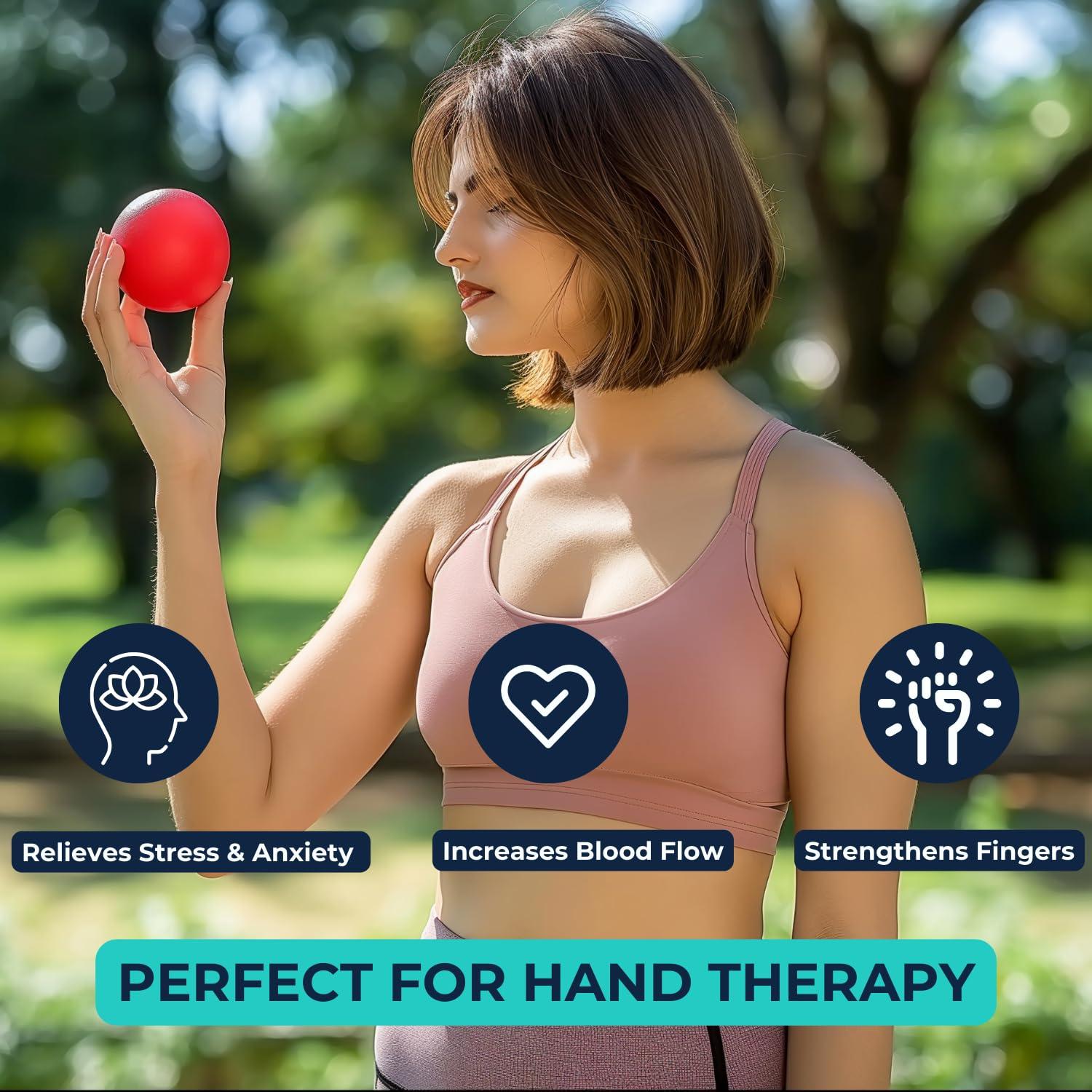 LYKSTAR LYKSTAR Gel Exercise Ball for Hand Therapy, Stress Balls for Adults, Stress Relief Squeeze Balls, Soft Ball for Hand Exercise, Stress Ball for Arthritis, Finger Strengthening, Finger & Wrist Hand Exercise Ball-Red