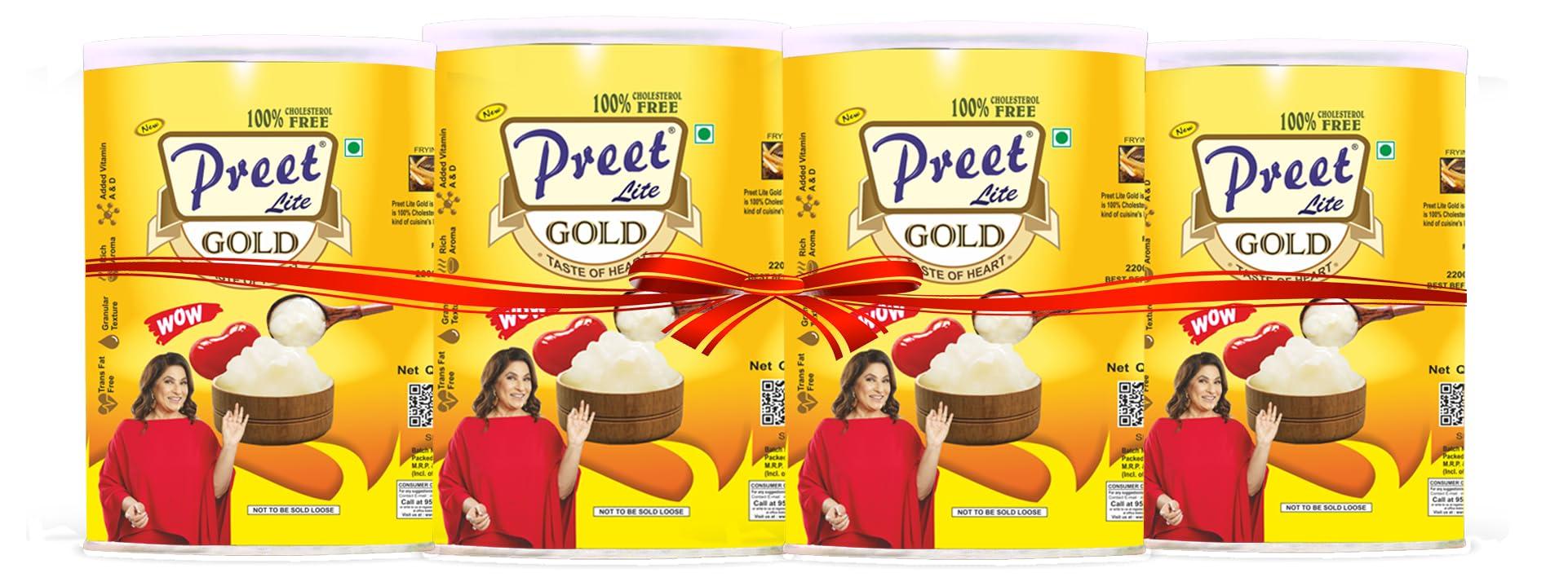New Preet Lite Gold New Preet Lite Gold 100% Vegan Multi Source Edible Oil (1x4) 4 Litre Combo Pack