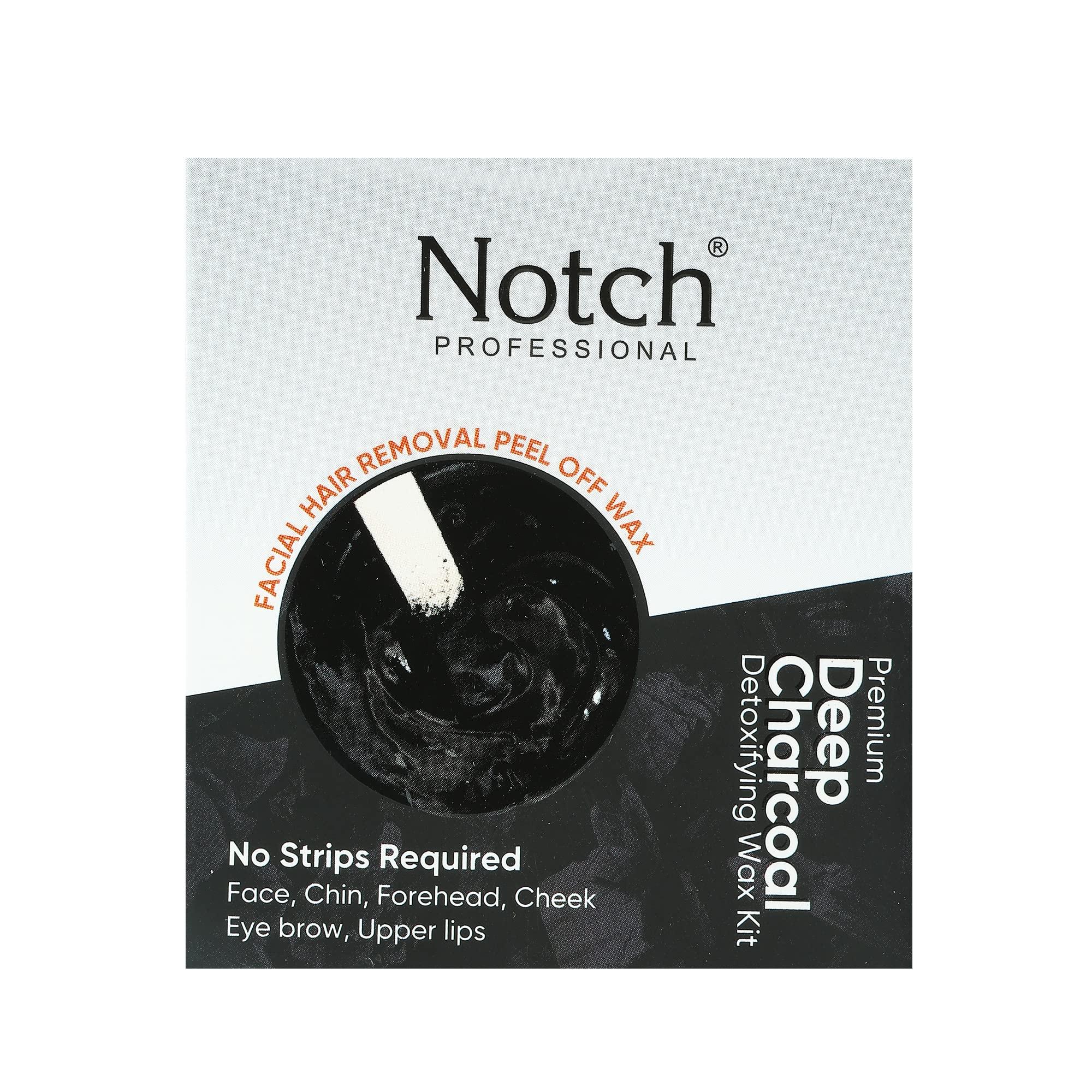 NOTCH FYORR No Strip Deep Charcoal Sensitive Areas Face And Body Katori Wax For Eyebrow/Upper Lips/Facial Hair/Bikni/Armpit/Underarms/Legs/Thigs Peel Off Hair Removal Wax (80Gram)