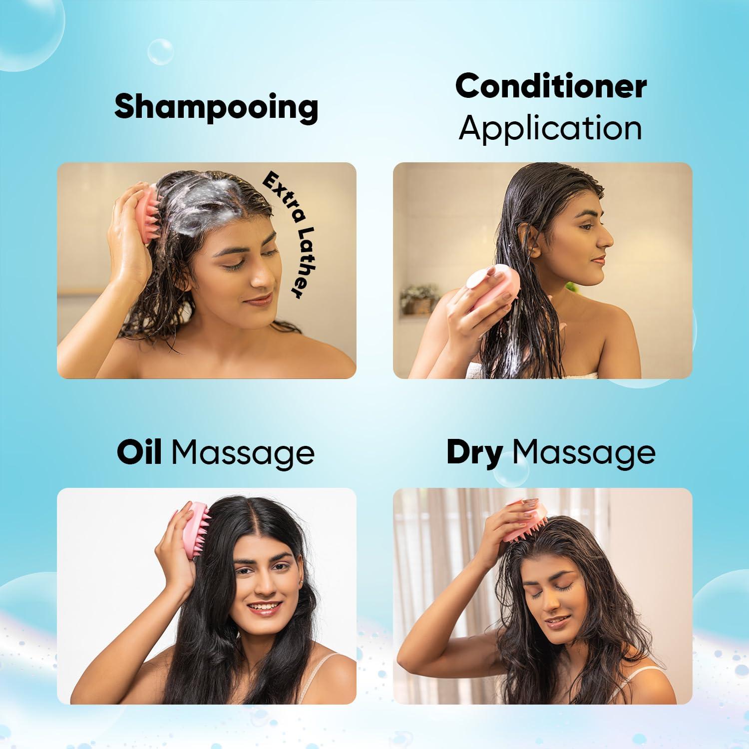 VEGA Vega Hair Scalp Massager Shampoo Brush with Soft Silicone Bristles for Anti-Dandruff, Hair Massager, Exfoliating,Cleaning Dandruff, Excess Oil, Manual Head Massager, All Hair Types, For Men and Women, (SSB-01)