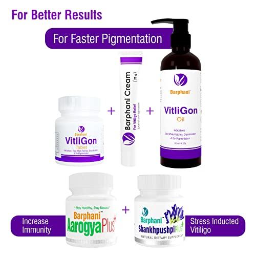 BARPHANI Barphani VitliGon Tablets - Super Effective on Vitiligo White Patches, Discolouration, De-Pigmentation, Faster Results, Helps Restricts Spread- 60 Tab Pack