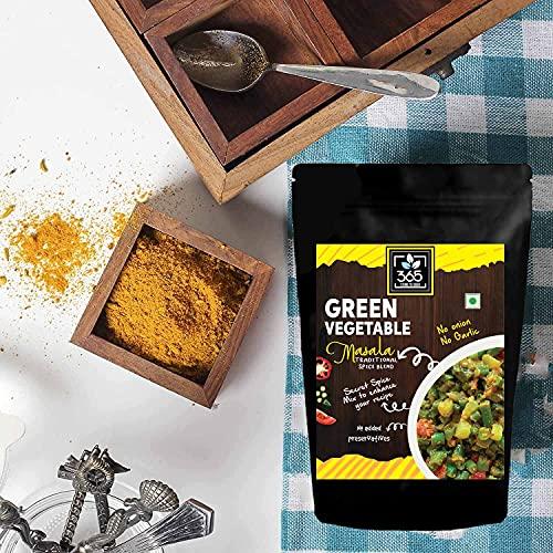 365 STORE TO DOOR 365 STORE TO DOOR Indian Spice – Jain Green Vegetable Masala, 250 gm | Homemade Powdered | for Healthy Cooking | Ready to use | All Seasonings Spices | Pure & Hygiene | Spice Mix – Pack of 1
