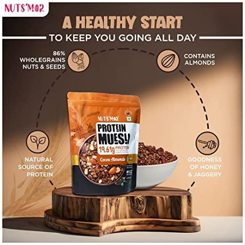 NUTS'MOR NUTS'MOR Protein Daily Choco Nutty Crunch12g Protein Bar Protein Blend (300g) & Protein Muesli protein with goodness of jaggery and honey cocoa almonds (440gm)