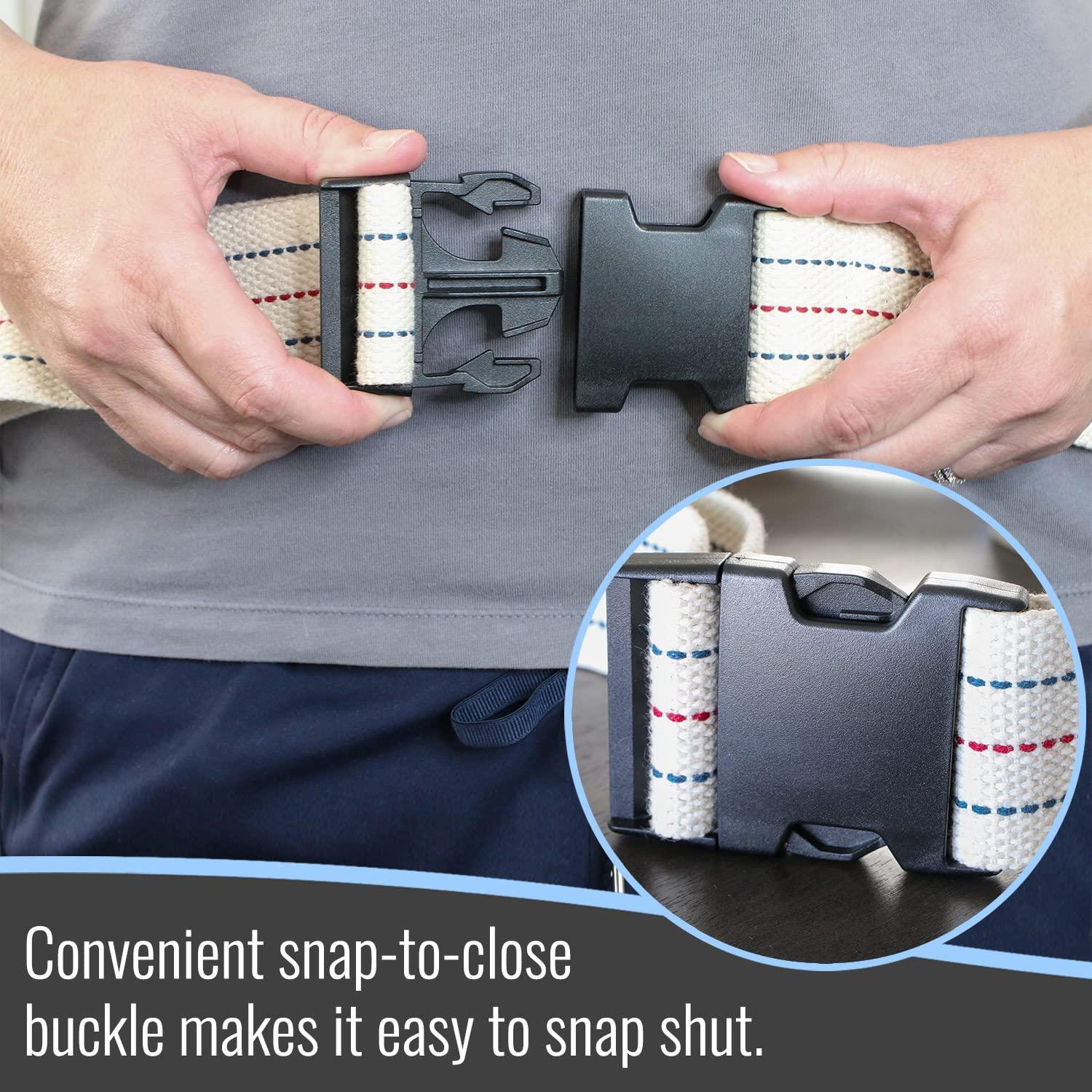 DMI DMI Cotton Physical Therapy Gait Belt Transfer Belt with Handles, Quick Release, 65 Inches