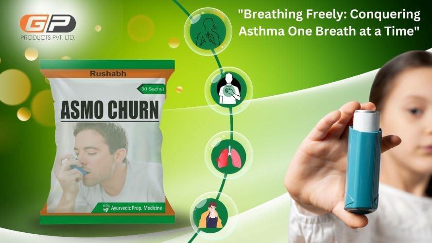 RUSHABH GAHARWAR Ayurvedic ASMO CHURNA (Pack of -1) 30 Sachets,Helpful in the Natural way relief to cough,Allergic bronchitis-by Rushabh Gaharwar pharma